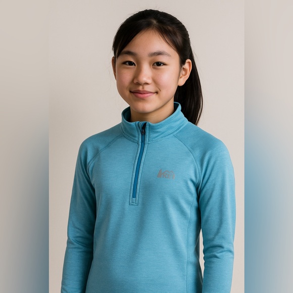 REI Girls XL Quarter Zip Performance Pullover – Blue – Youth XL - Picture 3 of 10